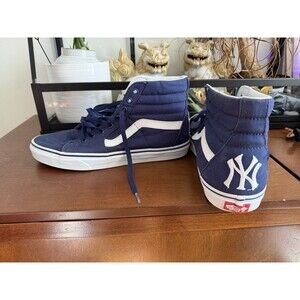 New York Yankees Navy Blue Vans Size 10 High-Top NICE!